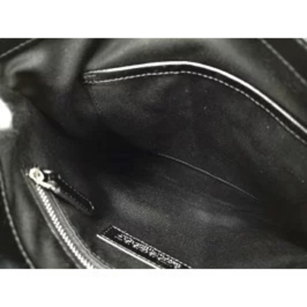 BURBERRY Shoulder Bag Messenger Check Leather Black - Picture 9 of 9